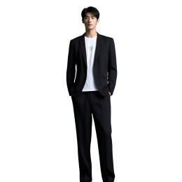 【選購黑色雙扣銷售專員西服套裝】|富會珠寶|珠寶製造業|77% recycled fiber/17% rayon/6% spandex|正面雙扣開襟|直筒西褲搭配|西裝整套批發  BS699  【選購黑色雙扣銷售專員西服套裝】|富會珠寶|珠寶製造業|77% recycled fiber/17% rayon/6% spandex|正面雙扣開襟|直筒西褲搭配|西裝整套批發  BS699